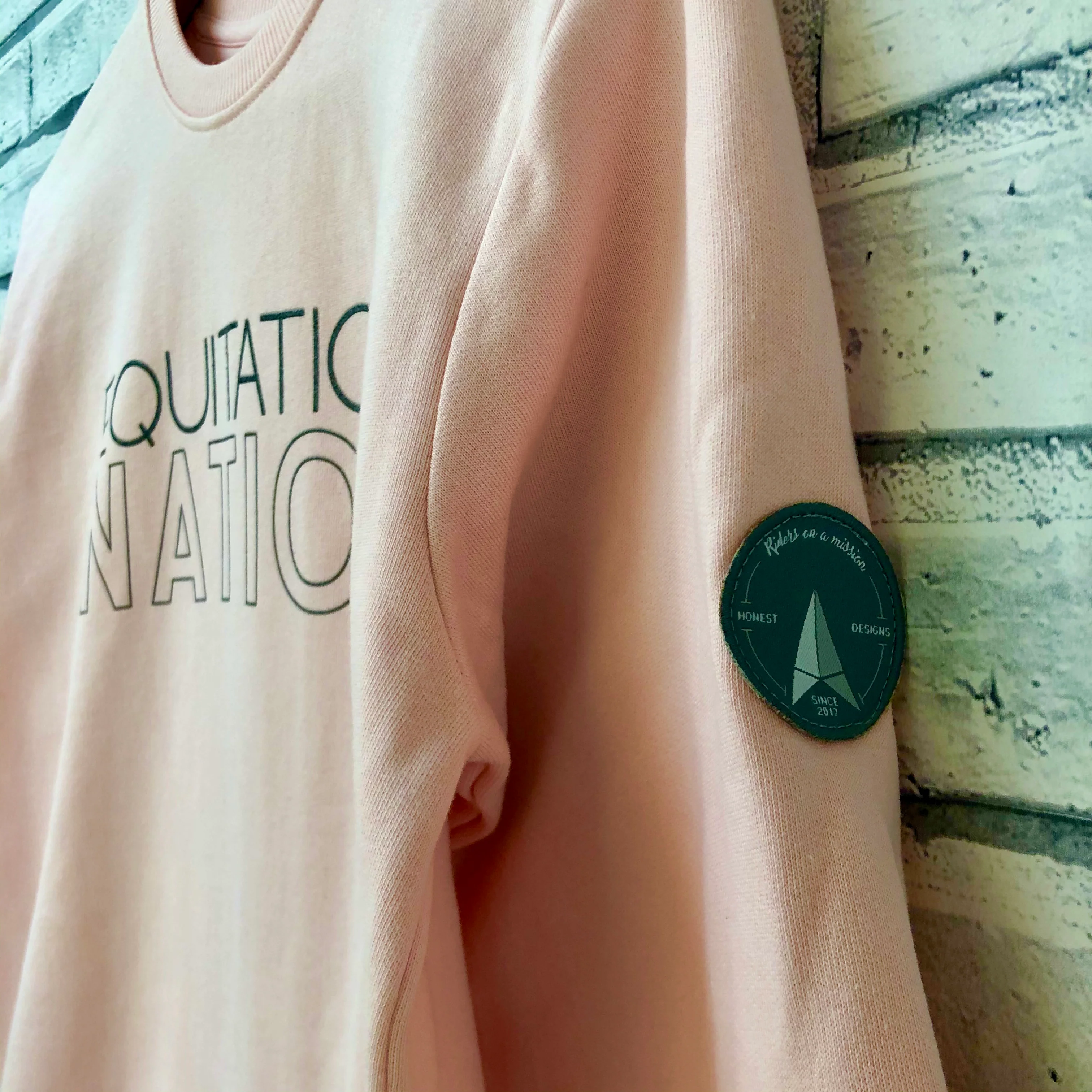 'EQUITATION NATION' Winter Pink Friesian Sweatshirt - Image 3