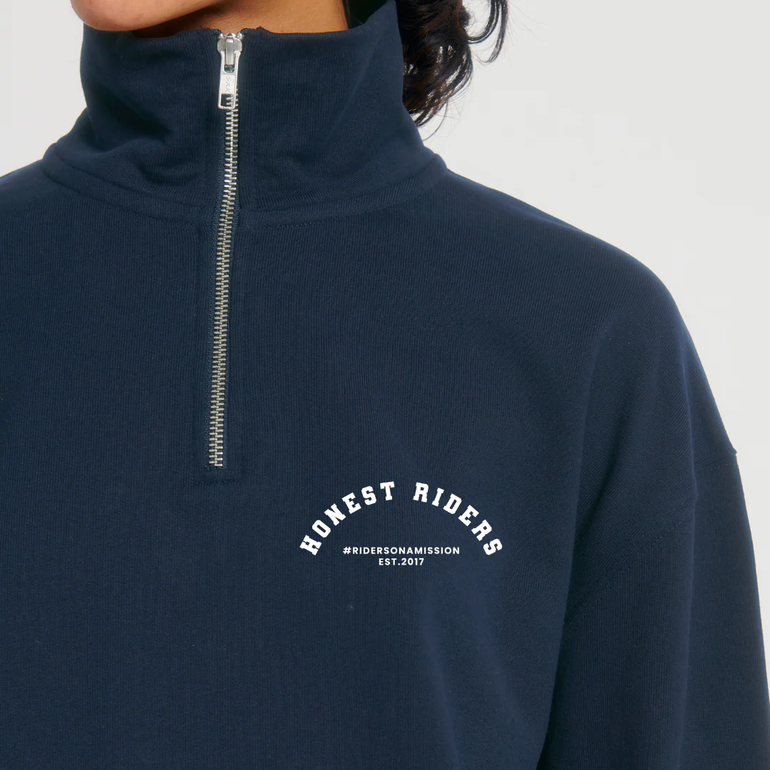 'Wild Ride' Navy | Morgan 3/4 Zip Sweatshirt - Image 5