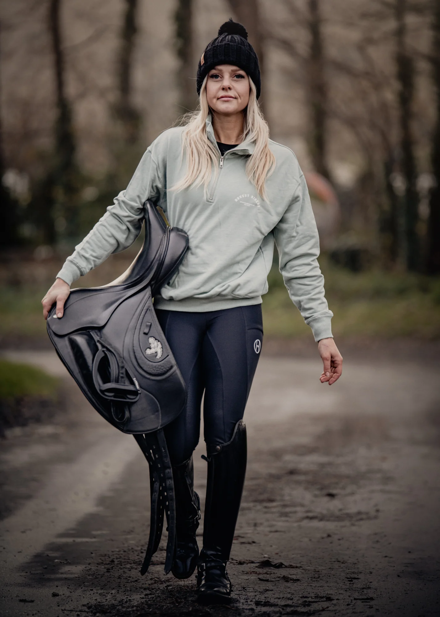 'Ride & Roam' Sage | Morgan 3/4 Zip Sweatshirt - Image 5